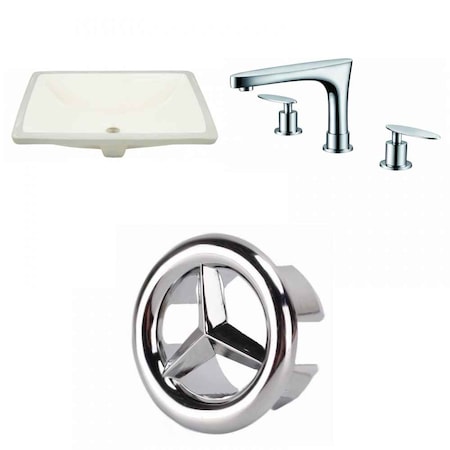 AMERICAN IMAGINATIONS 20.75" W Rectangle Undermount Sink Set In Biscuit, Chrome Hardware AI-26709